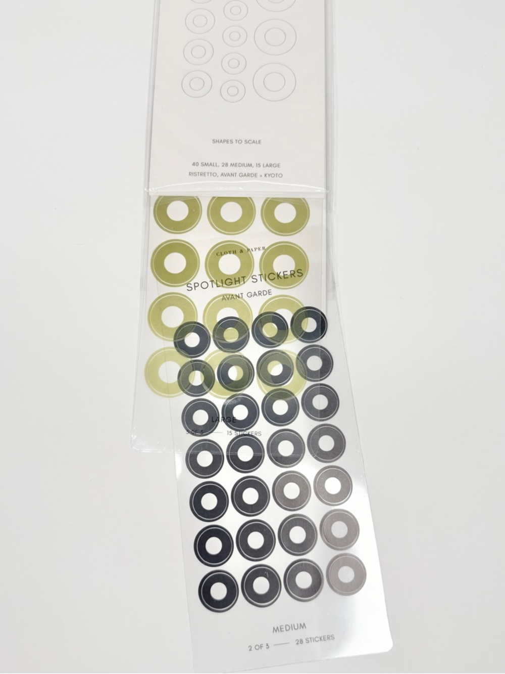 Cloth & Paper Spotlight Sticker bundle: multi-color round stickers. New - Picture 5 of 9